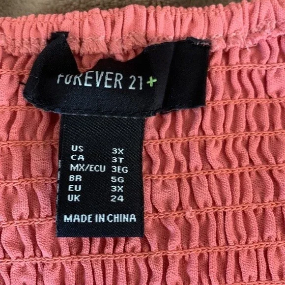 Forever 21 Peplum Cropped Blouse Rose Size 3X - Picture 6 of 8